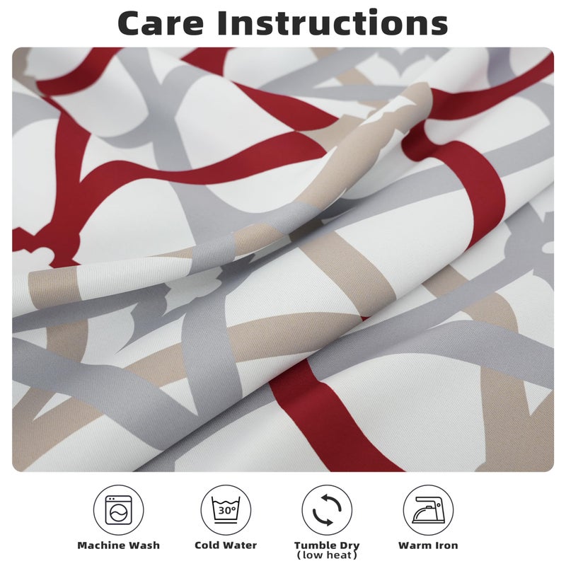 DriftAway Alexander 80% Blackout Curtains for Living Room 250GSM Pattern Match Thermal Insulated Room Darkening Geo Moroccan Mid Century Grommet Bedroom Drapes 2 Panels 52 Inch by 96 Inch Red Gray - Image 5